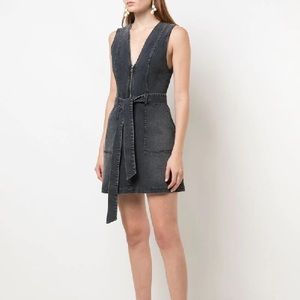 NWT Alice + Olivia Gorgeous Zip Denim Mini Dress